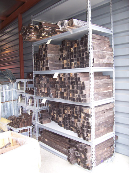 Shelves of Blackwood in different sizes